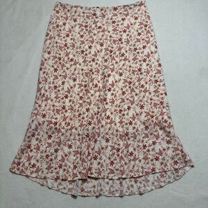 ACA Pink Floral Midi Skirt – Fairycore Boho Romantic Whimsy